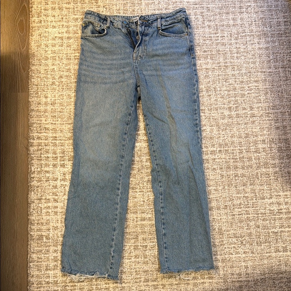 Zara High-Rise Straight Women’s Jeans - Light Blue